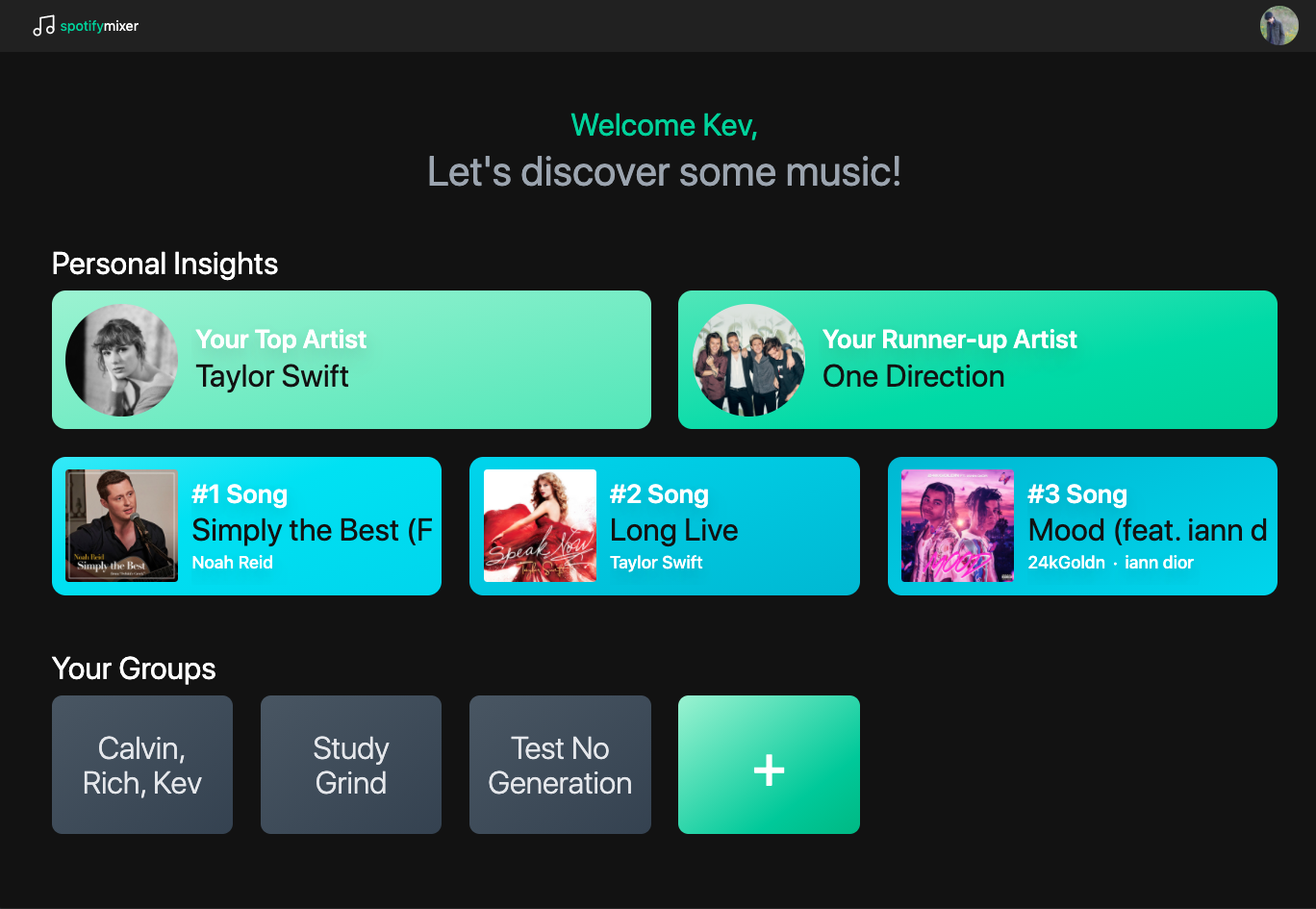 Spotify Mixer Dashboard